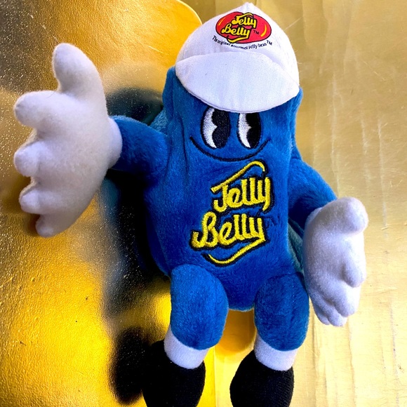 JELLY BELLY BEAN VINTAGE 1999 BEAN BAG PLUSH BLUEBERRY WITH JELLY BELLY LOGO 6” - Picture 6 of 11
